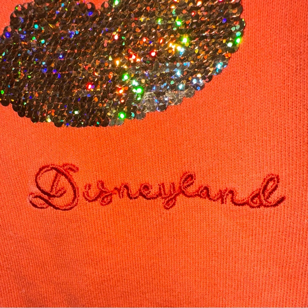 Disney Orange sweatshirt with Mickey Mouse Sequins Design - Picture 3 of 5